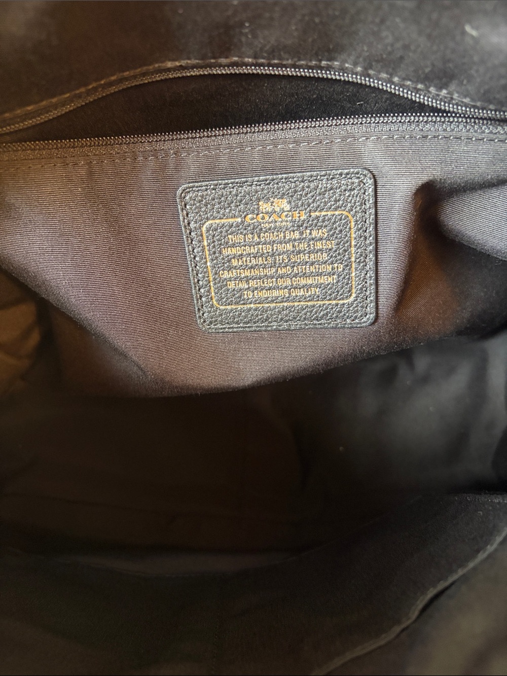 COACH pebbled Leather Central satchel Bag - Black - Picture 7 of 8